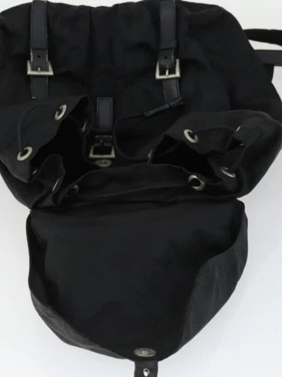 PRADA Backpack Nylon Black Silver Auth 171402 main image 13